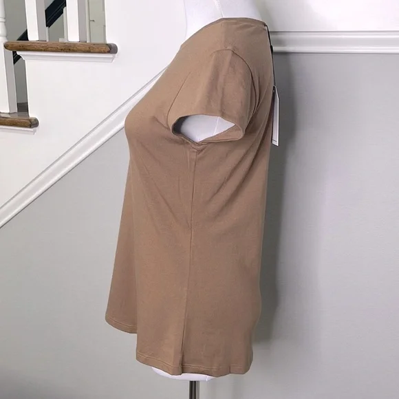 Universal Standard Ashley Cap Sleeve Pima Cotton Modal Casual Crew Neck Tee - Picture 3 of 7